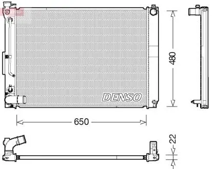 Радіатор двигуна, головний DENSO DRM51012