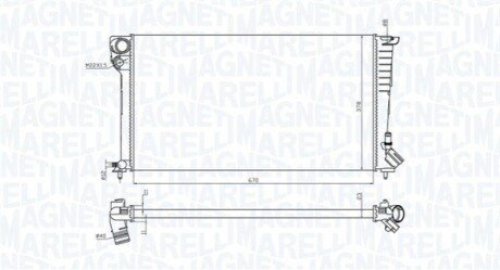 CITROEN Радиатор охлаждения Berlingo,Xsara,Peugeot 306,Partner 1.8D/1.9D 96- MAGNETI MARELLI 350213199700