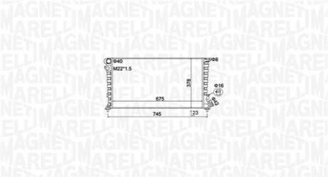 CITROEN Радиатор охлаждения Berlingo,Xsara,Peugeot 306,Partner 1.8D/1.9D 96- MAGNETI MARELLI 350213195100 (фото 1)