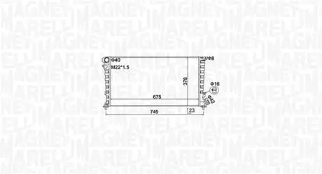 CITROEN Радиатор охлаждения Berlingo,Xsara,Peugeot 306,Partner 1.8D/1.9D 96- MAGNETI MARELLI 350213195100