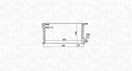 CITROEN Радиатор охлаждения Berlingo,Xsara,Peugeot 306,Partner 1.8D/1.9D 96- MAGNETI MARELLI BM1951