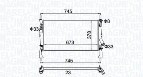 FORD радіатор охолодження Transit Tourneo,Transit 2.2/2.4TDCi 06- MAGNETI MARELLI 350213173900