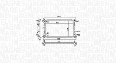 FORD радіатор водяного охолодження FOCUS 1.4 1.6 1.8 98- MAGNETI MARELLI BM1599