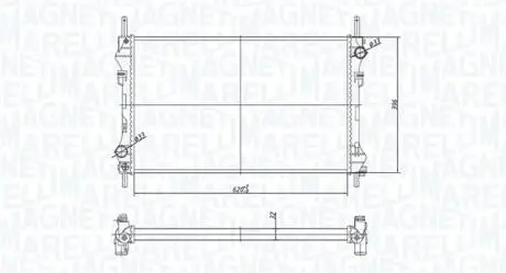 FORD радіатор охолодження Transit 2.0/2.4TDE/TDCi 00- MAGNETI MARELLI 350213183300