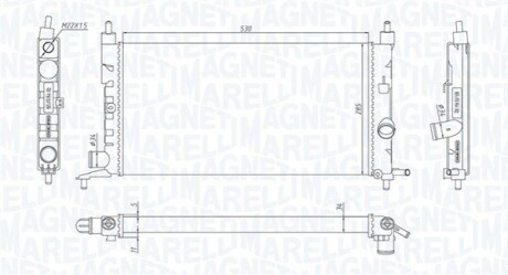 OPEL радіатор охолодження Combo,Corsa B,Chevrolet MAGNETI MARELLI 350213190400