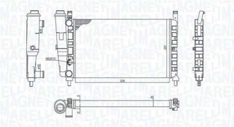 FIAT радіатор охолодження Fiorino 1.4/1.6 94- MAGNETI MARELLI 350213172400