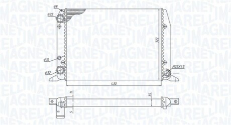 AUDI Радіатор охолодження 80 B3 (1987) 1.4 MAGNETI MARELLI 350213188800