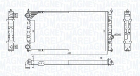 VW радіатор охолодження Polo,Seat 1.6/2.0 MAGNETI MARELLI 350213187800