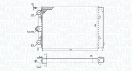 VW Радіатор охолодження GOLF II 83- MAGNETI MARELLI BM1873