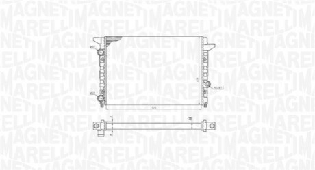 VW радіатор Passat 1.6/1.8/2.0 93- MAGNETI MARELLI 350213185400