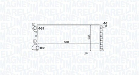 FIAT Радиатор охлаждения Panda MAGNETI MARELLI 350213154100