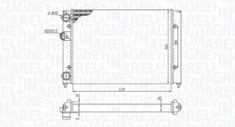 VW радіатор Golf III 1,4 91- MAGNETI MARELLI 350213187700