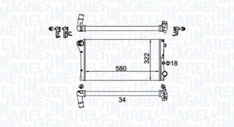 Радіатор FIAT PANDA 1.3D 03- MAGNETI MARELLI 350213161500