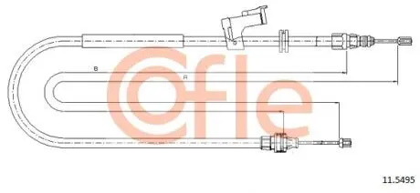 Фото 1 - трос ручного гальма COFLE 92115495 Трос ручного гальма COFLE 92115495 (фото 1)