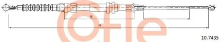 Трос ручника (задній) VW Caddy 04-15 (1718mm) COFLE 92107435 (фото 1)
