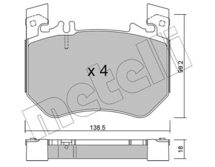 Колодки гальмівні (передні) MB S-class (W223) 20- (Brembo) Metelli 2213110