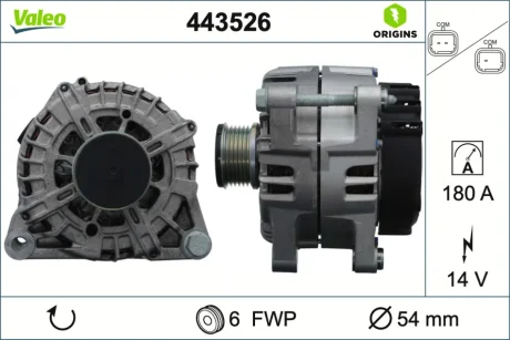 ALTERNATOR NOWY - ORIGIN Valeo 443526