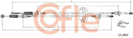 К-кт тросів переключення КПП Renault Trafic 01> 326/1025+1263/995 КПП PK6 COFLE 152883