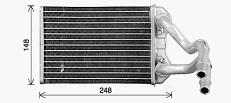 AVA CHRYSLER Радіатор опалення PT CRUISER 1.6 01-, 2.2 02-, 2.4 00- AVA COOLING CR6147