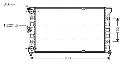 AVA VW Радіатор охолодження двиг. PASSAT B2 (з кондиціонером) AVA COOLING VN2037