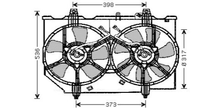 AVA NISSAN Вентилятор радіатора X-TRAIL I 2.0 01-, 2.5 02- AVA COOLING DN7513