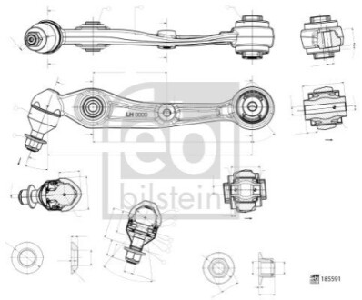 Важіль підвіски (передній/ззаду/знизу) (L) BMW X5 (G05)/X6 (G06)/X7 (G07) 18- B47/B48/B57/B58 FEBI BILSTEIN 185591 (фото 1)