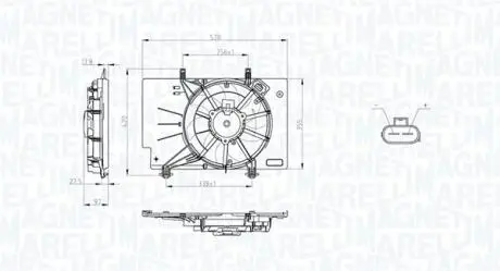Fan, radiator MAGNETI MARELLI 069422734010