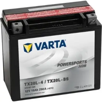 AKUMULATOR 18AH/250A 12V P+ / MOTOCYKLE AGM VARTA 518901025