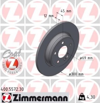 TARCZA HAMULC. MERCEDES W206 C-KLASA 21- TYŁ ZIMMERMANN 400557230