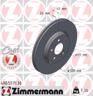 TARCZA HAMULC. MERCEDES W223 S-KLASA 20- TYŁ ZIMMERMANN 400557130