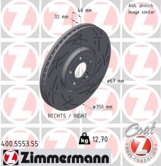 TARCZA HAMULC. MERCEDES W177 A-KLASA 18- PP ZIMMERMANN 400555355