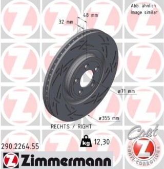 TARCZA HAMULC. JAGUAR XF 09-15 PP ZIMMERMANN 290226455