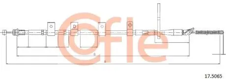 Фото 1 - трос ручного гальма COFLE 92175065 Трос ручного гальма COFLE 92175065 (фото 1)
