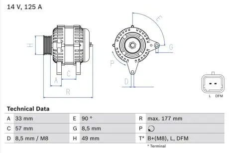 Генератор BOSCH 0986080270