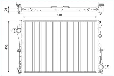 Радіатор охолодження MB C-class (W205)/E-class (W213)/GLC (X253) 13- OM651/OM654/M274/M276 Valeo 701142