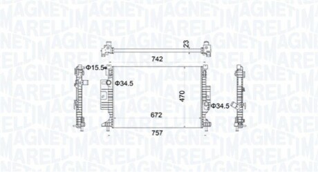 Радиатор охлаждения Ford Focus III 1.5EcoBoost/2.0TDCi 14- MAGNETI MARELLI 350213155300