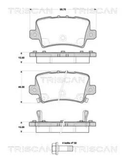 Колодки гальмівні задні TRISCAN 811040012