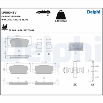 Гальмiвнi колодки дисковi Delphi LP5034EV