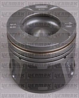 Поршень с кольцами і пальцем (размер отв. 69.60/STD) OPEL Astra H 1.3CDTI(199A3000 Multijet Fiat / Opel Ortak motor) Yenmak 31-04289-000