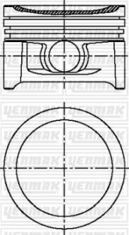Поршень с кольцами і пальцем (размер отв. 64.00/+0.50) DM Smart 0.7 98- (M 160 E6AL B03 / B04 / B05)B07) Yenmak 31-04720-050
