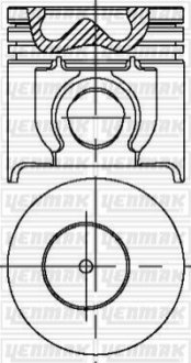 Поршень с кольцами і пальцем (размер отв. 93.67 / STD) FORD TRANSIT -00 (2.5 DI TC) Yenmak 31-04252-000