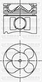 Поршень с кольцами і пальцем (размер отв. 84 / STD) (M57N2 EURO 4) Yenmak 31-04617-000