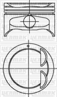 Поршень с кольцами і пальцем (размер отв. 76.5 / STD) (DOCH 1.6) Yenmak 31-04446-000