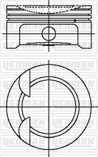 Поршень с кольцами і пальцем (размер отв. 77.5 / +0.5) (G4FC) Yenmak 36-04491-050