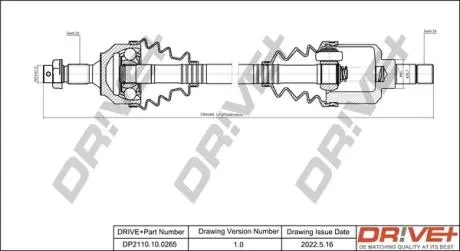 Фото піввісь Citroen Berlingo/Peugeot Partner 1.6HDI/1.6i 08- (L) (25х24х616) DR!VE+ DP2110100265 Піввісь Citroen Berlingo/Peugeot Partner 1.6HDI/1.6i 08- (L) (25х24х616) DR!VE+ DP2110100265