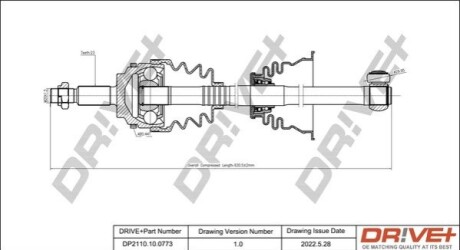 Піввісь Renault Kangoo 1.5dCi 97- (L) (23x44x635) DR!VE+ DP2110100773 (фото 1)