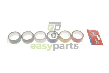 Стрічка ізоляційна 19mm 3m (різнокольорова) 6 од. TOP TOOLS 24B115 (фото 1)