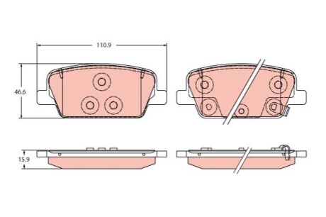 KLOCKI HAM./PRZ/ HYUNDAI SANTA FE IV 18- 20 TRW GDB2359