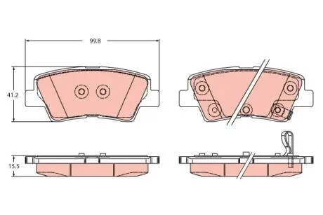 KLOCKI HAM./TY┼ü/ HYUNDAI SONATA VII 14- TRW GDB2353