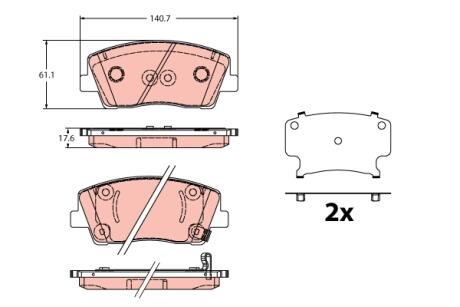 KLOCKI HAM./TY┼ü/ KIA STINGER 2.2D 17- TRW GDB2375